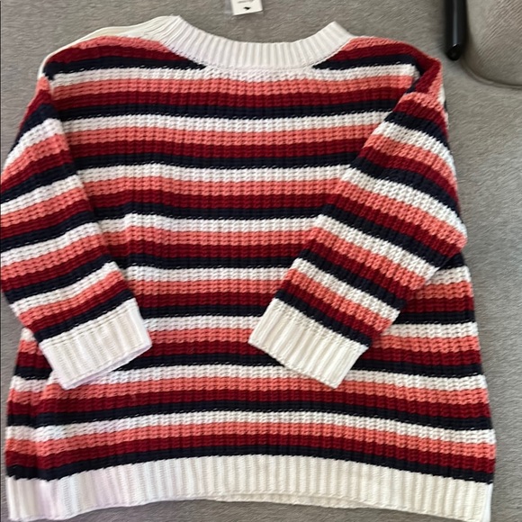 Striped Knit Sweater - Red, White, and Black - Picture 7 of 9